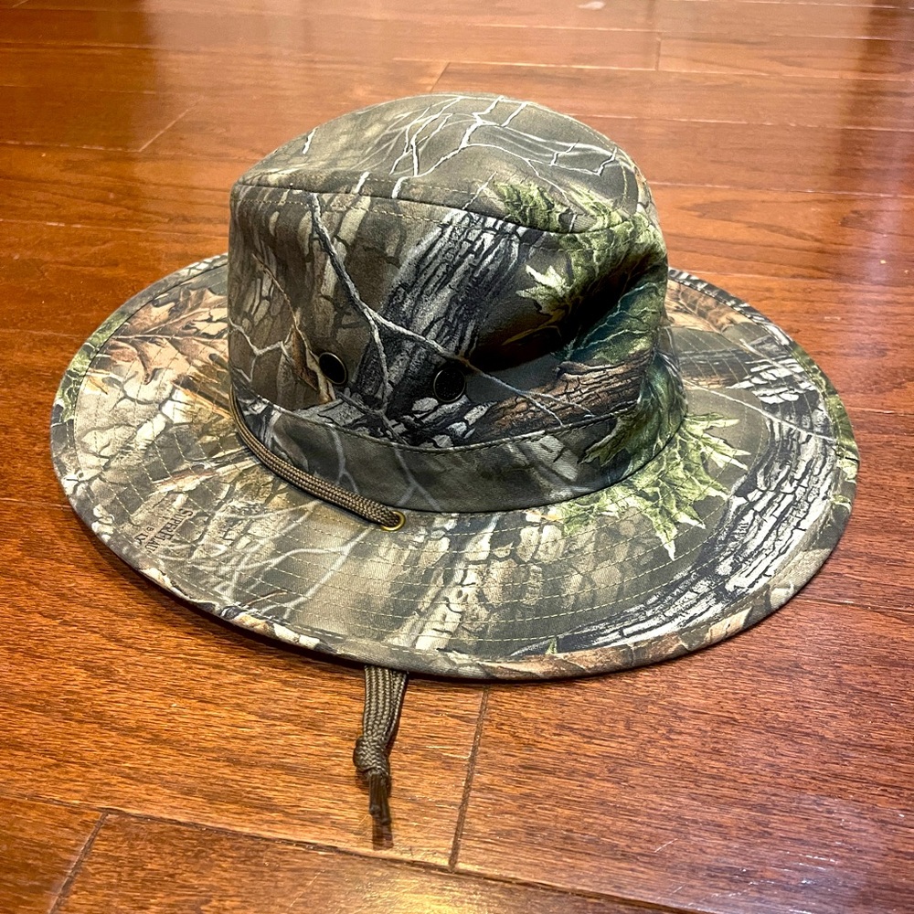TURNER CAMO FISHING HUNTING SUN DRAWSTRING HAT NWT